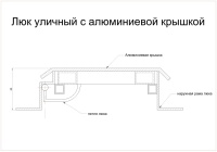 Квадратный уличный люк амо al 600*600 образец