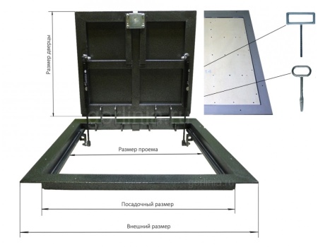 Напольный люк Стелс 600*800п конструкция